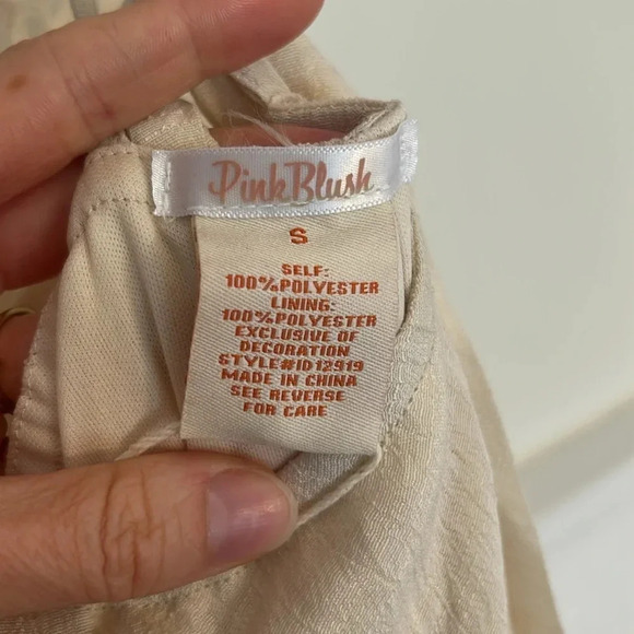 Pink Blush NWT Cream Boho Color Elopement/ Casual Wedding Maxi Dress size Small - Picture 7 of 11